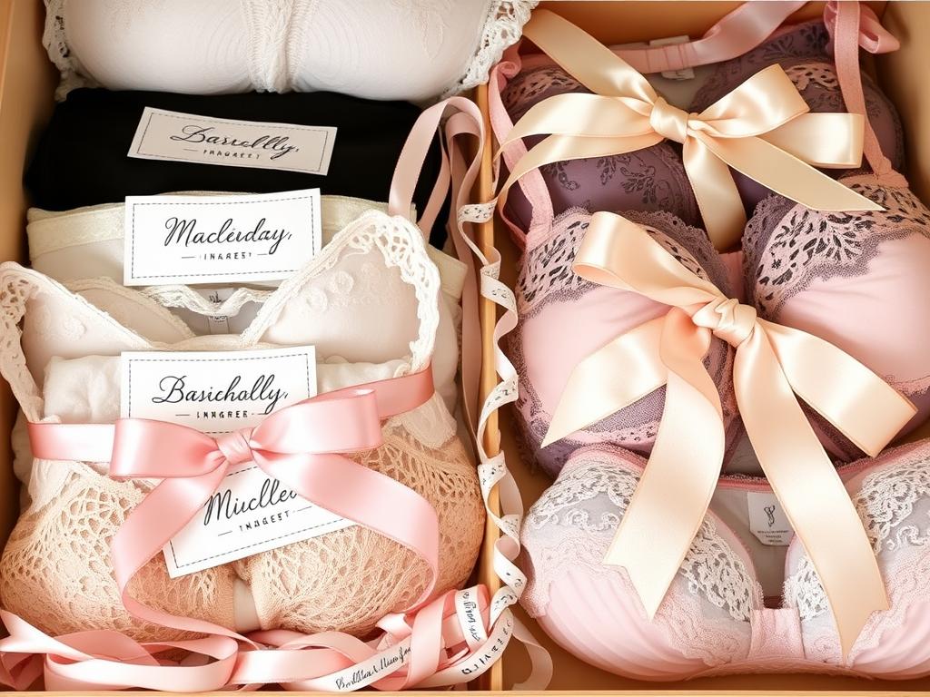 Étiquettes personnalisées et rubans décoratifs pour organiser la lingerie par catégories