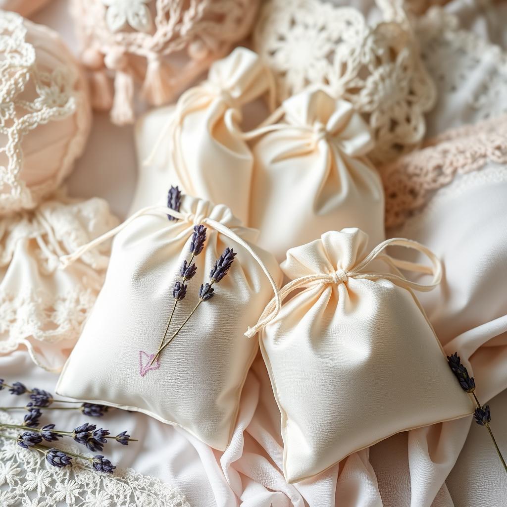 Sachets de lavande en soie pour parfumer et protéger la lingerie délicate