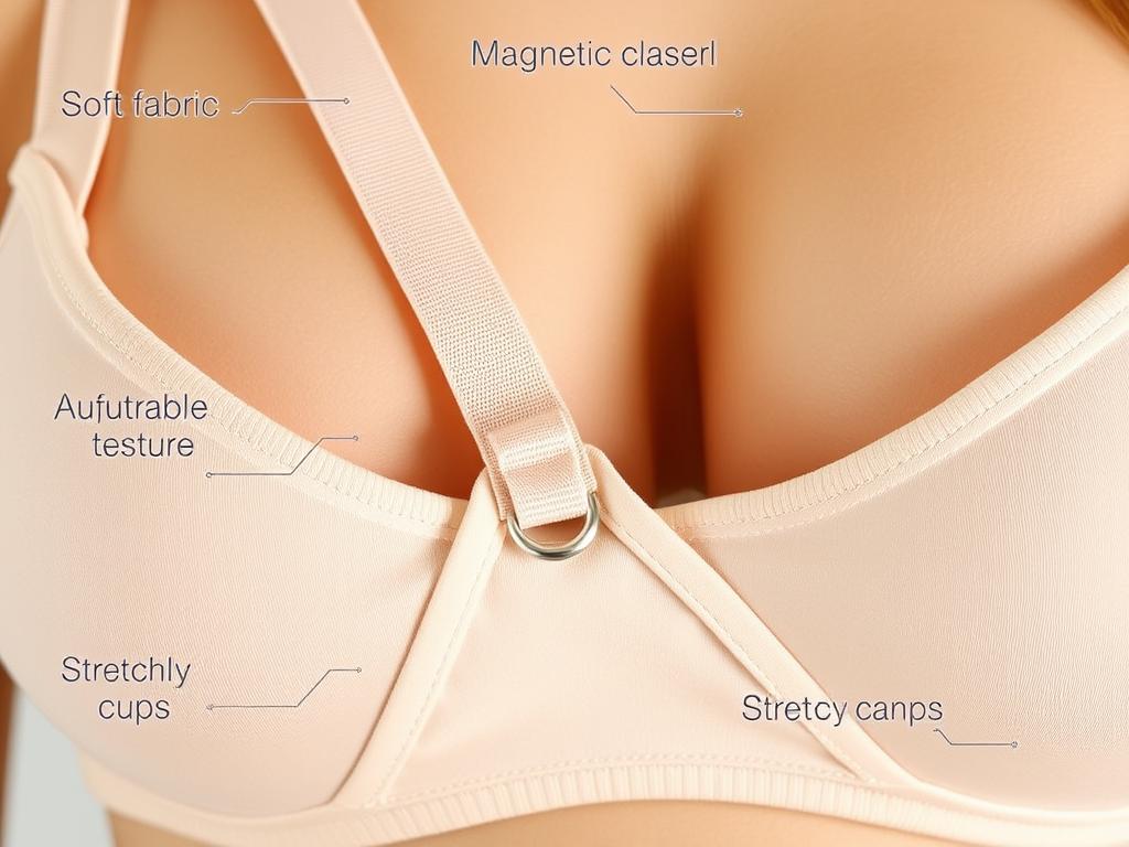 Détails techniques d'un soutien-gorge d'allaitement moderne Détails techniques d'un soutien-gorge d'allaitement moderne