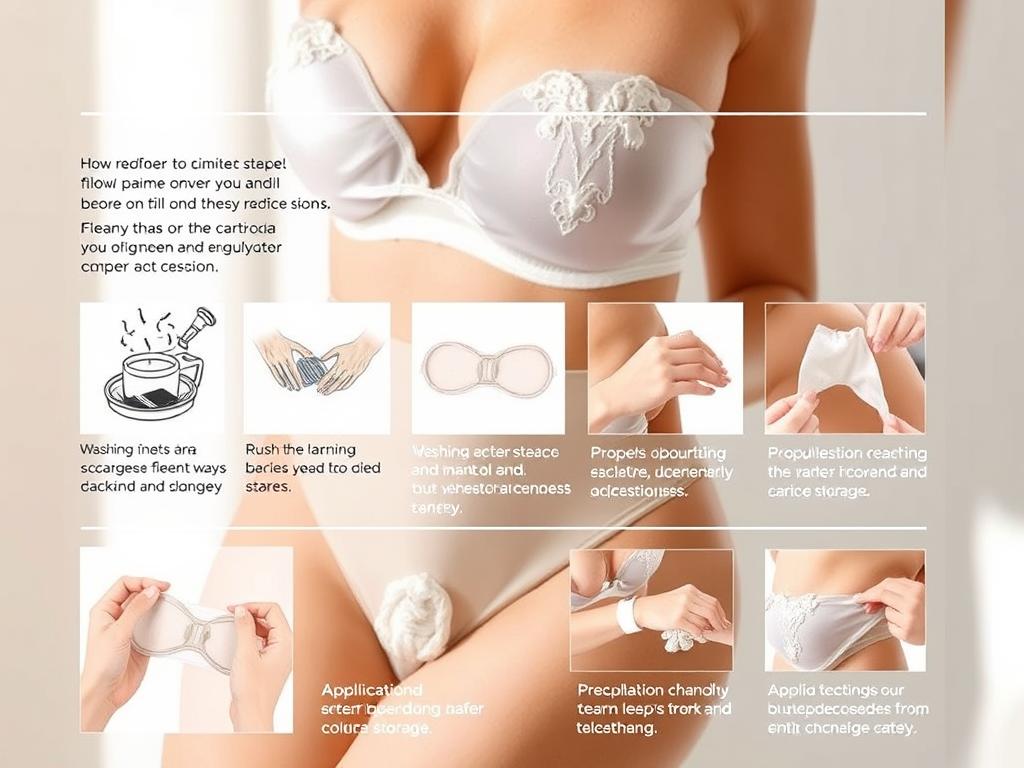 Démonstration d'entretien des accessoires anti-transpiration pour lingerie