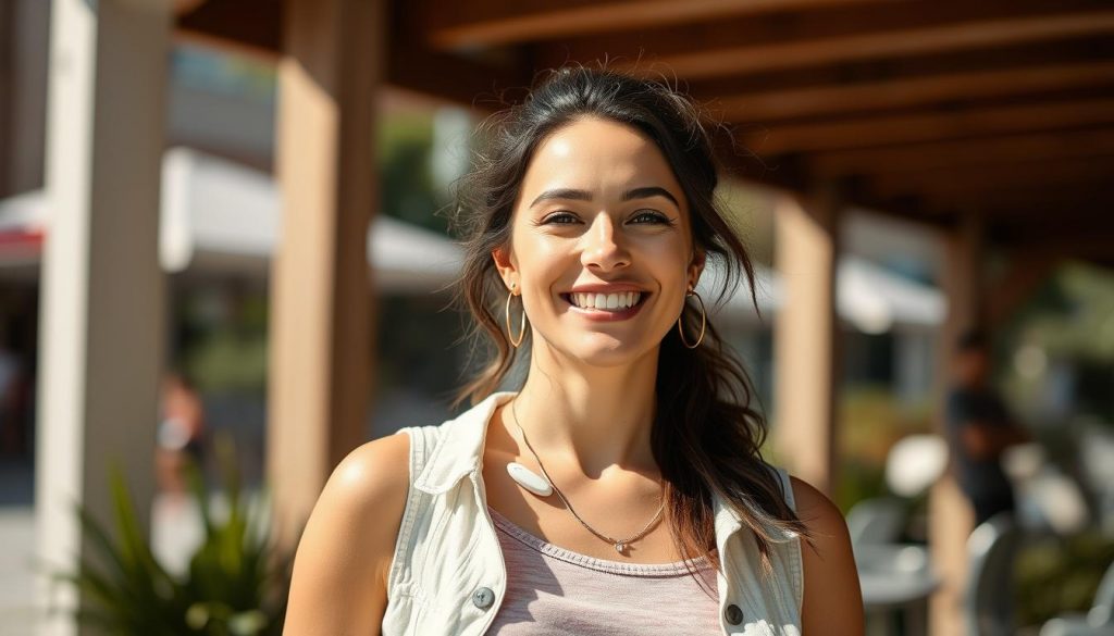 Femme confiante portant des accessoires anti-transpiration pour lingerie