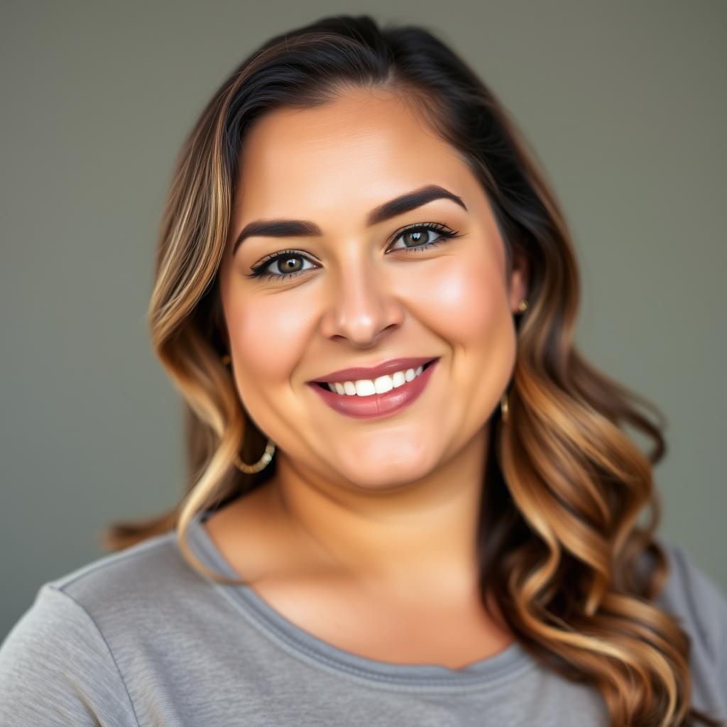 Jeune femme aux courbes généreuses exprimant sa confiance et bienveillance envers soi