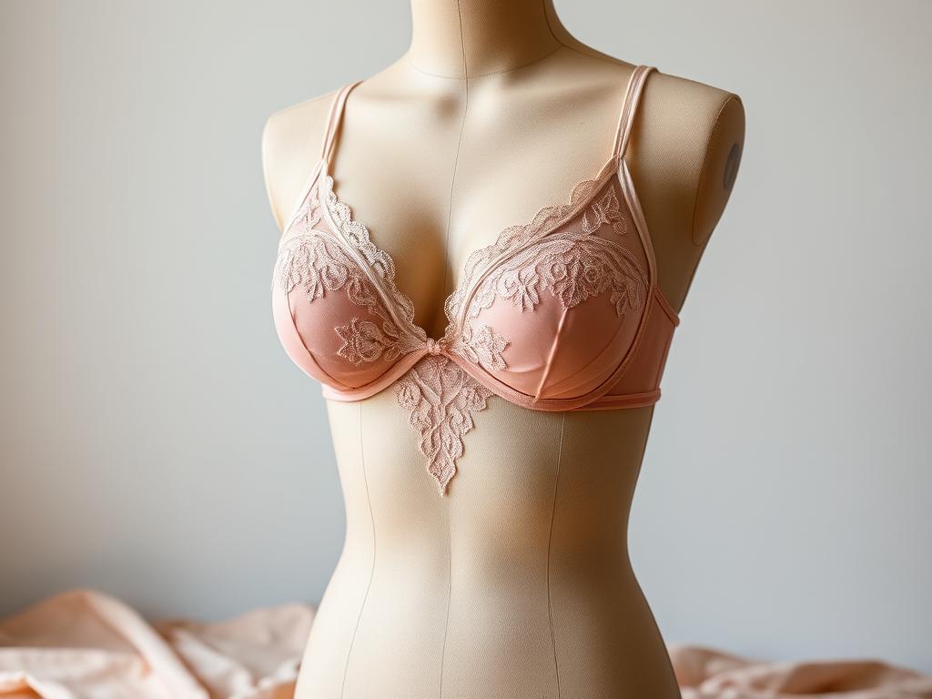 Lingerie délicate pour petites poitrines, démontrant la bienveillance envers soi