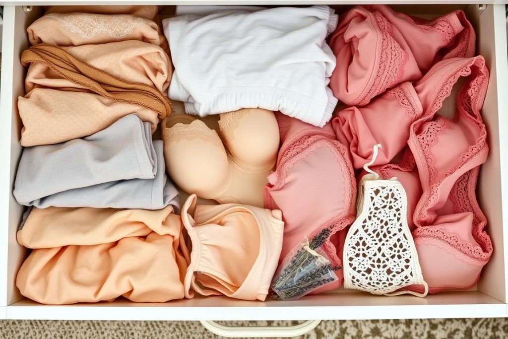 Organisation soignée de tiroir à lingerie, symbole de bienveillance envers soi