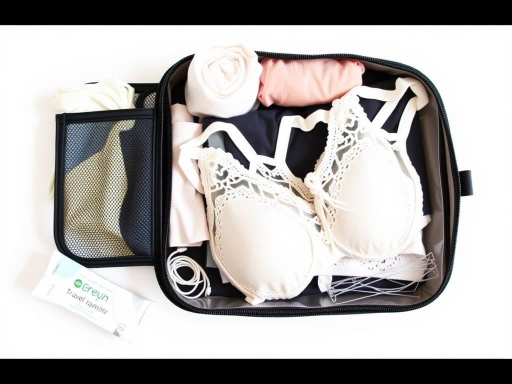 Pochette de rangement pour lingerie de voyage avec sous-vêtements organisés Pochette de rangement pour lingerie de voyage avec sous-vêtements organisés